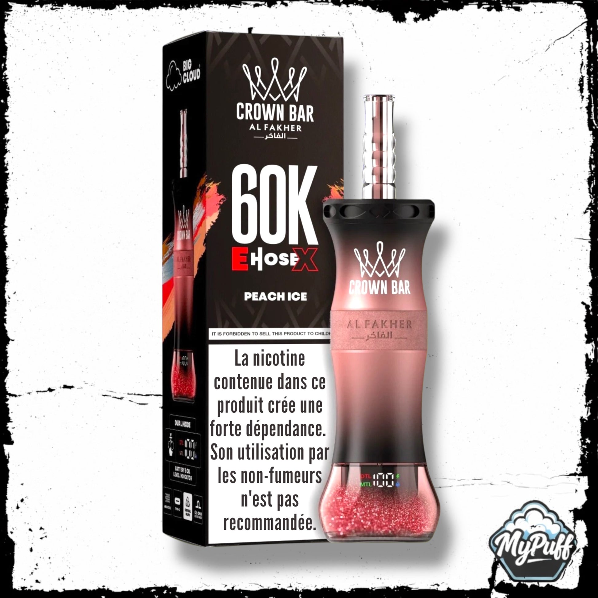 Puff Al Fakher 60K | E-HoseX 60K rechargeable 60 000 bouffes MY-PUFF.COM Puff Al Fakher 60K | E-HoseX 60K rechargeable 60 000 bouffes MY-PUFF.COM