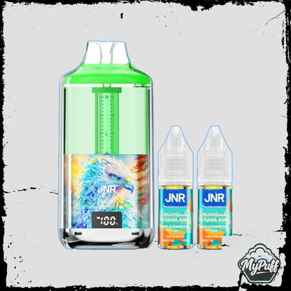 Puff JNR Falcon Gem+ 30K rose, saveur New Strawberry Kiwi (Nouvelle Fraise Kiwi), avec packaging et fioles